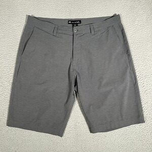 Travis Mathew Shorts Mens 36 Gray 10" Hybrid Golf Casual Preppy Performance Logo